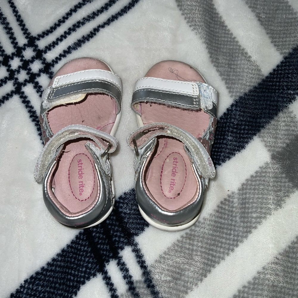 Stride Rite Pink and Silver Kids Sandals